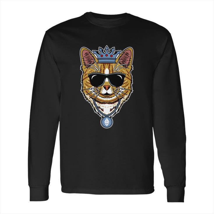 Hodl Ethereum Eth Cat King Crypto Currency Moon Long Sleeve T-Shirt