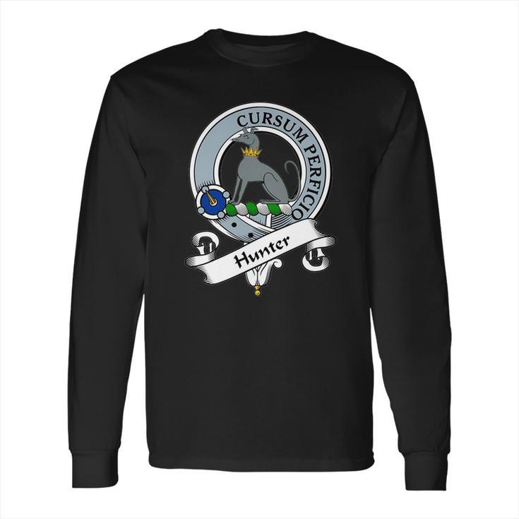 Hunter Clan Badge Scottish Clan Badges Long Sleeve T-Shirt