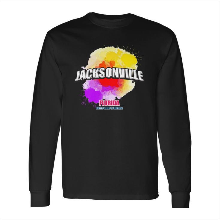 Jacksonville Colorful Retro Logo Long Sleeve T-Shirt