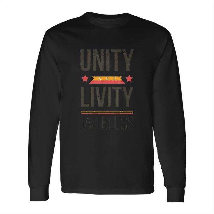 Jah Bless Reggae Music Unity Livity Rasta Rastafaris Long Sleeve T-Shirt