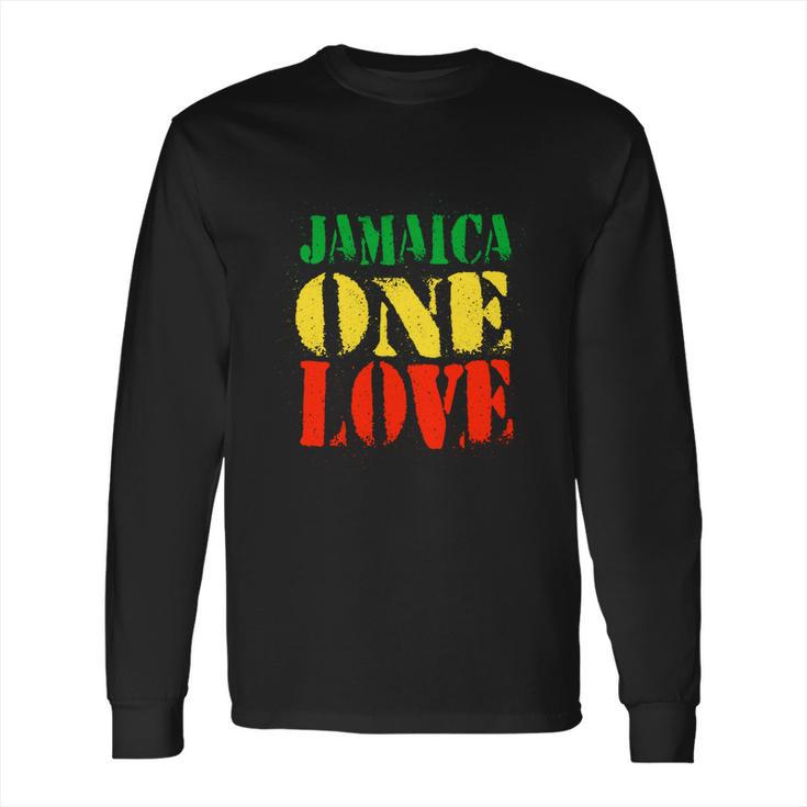 Jamaica One Love Unisex Great Gift Rasta Colors Reggae Long Sleeve T-Shirt