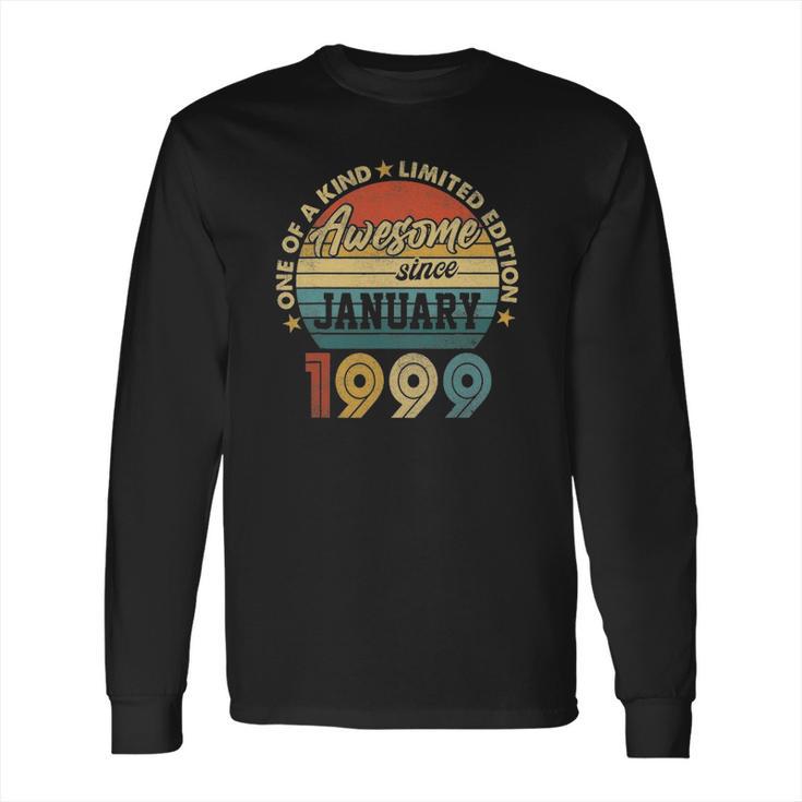 January 1999 Vintage 22 Years Old Retro 22Nd Birthday Gift Long Sleeve T-Shirt