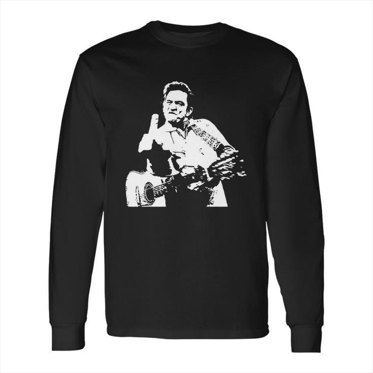 Johnny Cash Middle Finger Shirt Johnny Cash Middle Finger Poster Johnn T-Shirt Long Sleeve T-Shirt