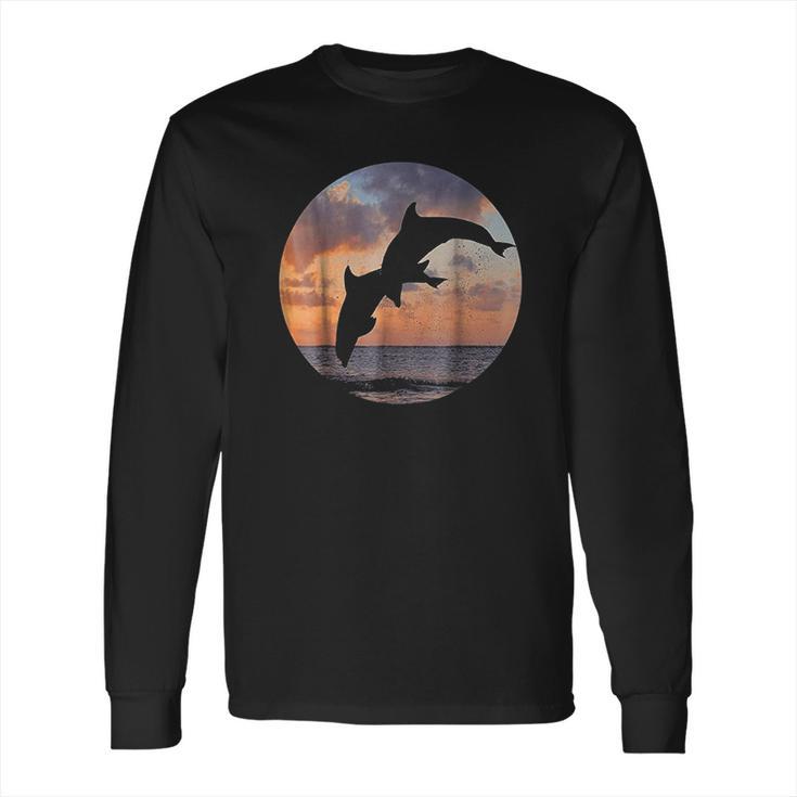 Jumping Sunset Dolphins Long Sleeve T-Shirt