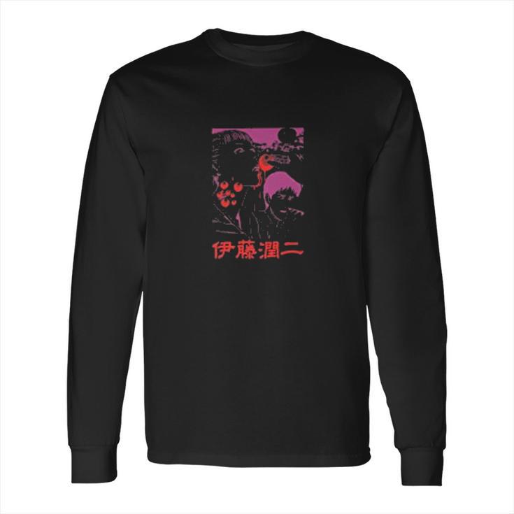 Junji Ito Girl Eating Globule Black Long Sleeve T-Shirt