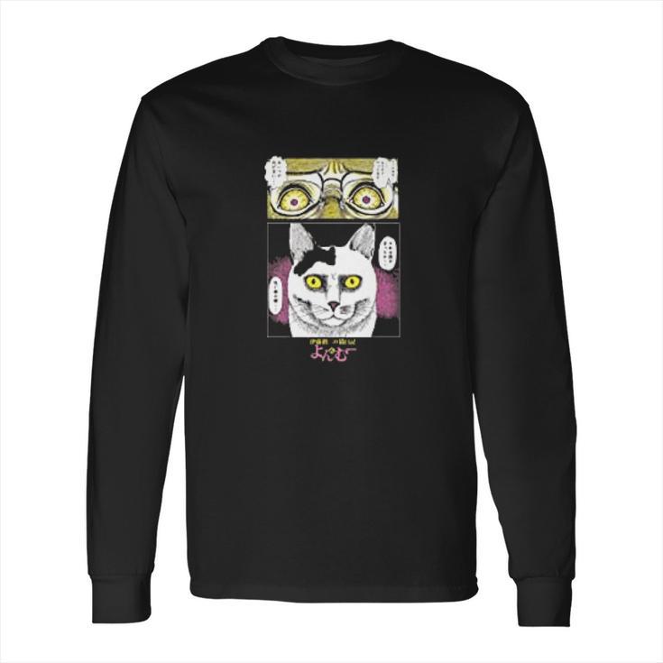 Junji Itos Cat Diary Yon And Mu Yon S Face Long Sleeve T-Shirt