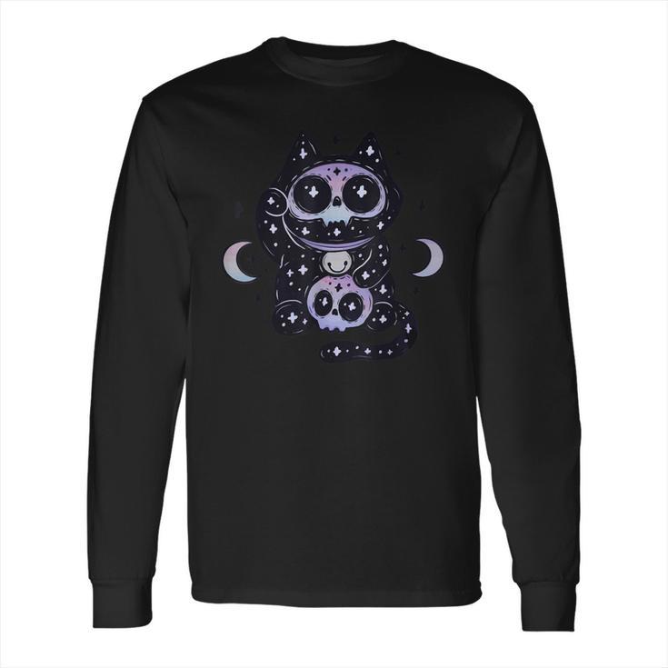 Kawaii Pastel Goth Art Creepy Cute Cat Japan Meow Kitten Long Sleeve T-Shirt