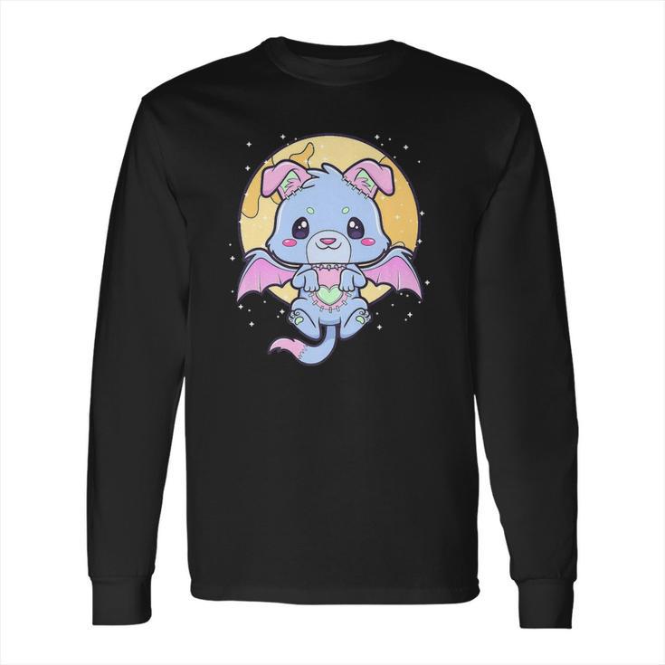 Kawaii Pastel Goth Cute Creepy Bat Dog Long Sleeve T-Shirt