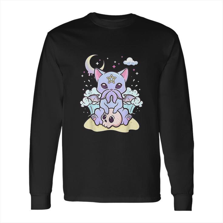 Kawaii Pastel Goth Cute Creepy Creature Skull Long Sleeve T-Shirt