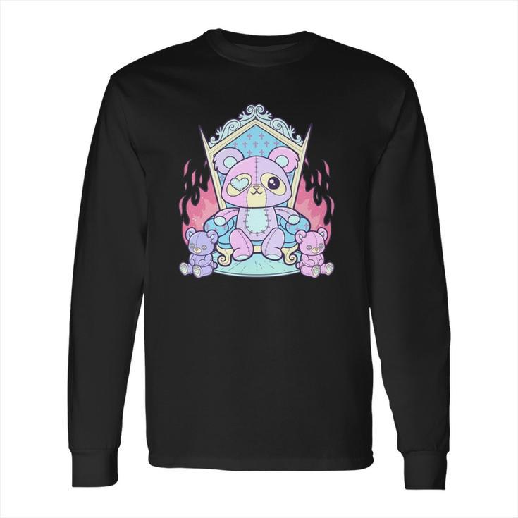 Kawaii Pastel Goth Cute Creepy Killer Teddy Bear Long Sleeve T-Shirt