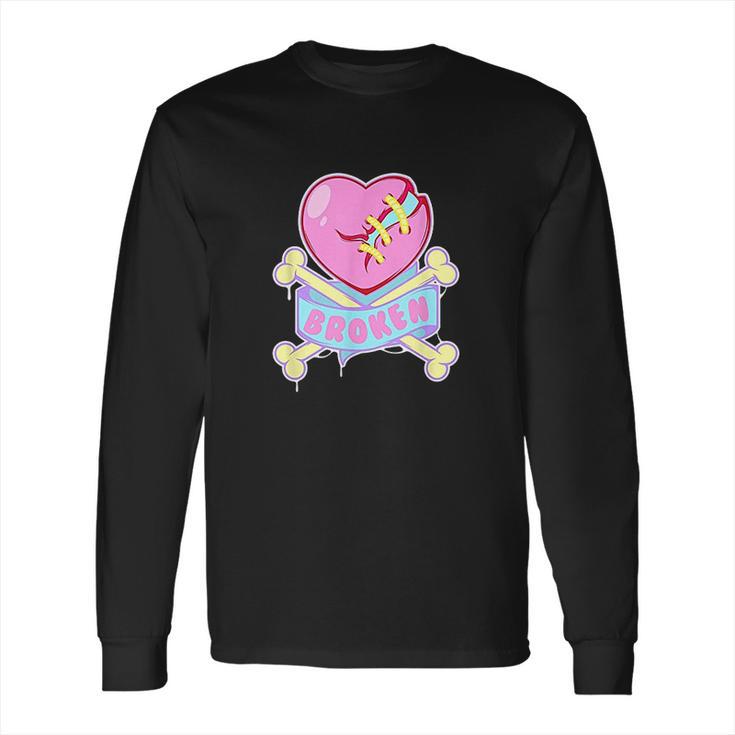 Kawaii Pastel Goth Emo Broken Heart Goth Aesthetic Long Sleeve T-Shirt