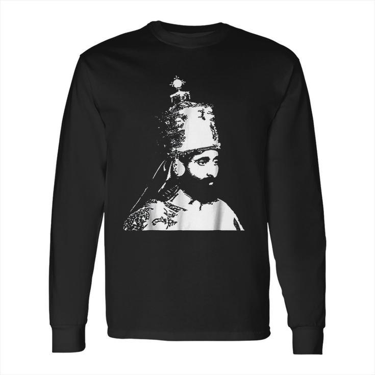 The King Stands Haile Selassie Crown Long Sleeve T-Shirt