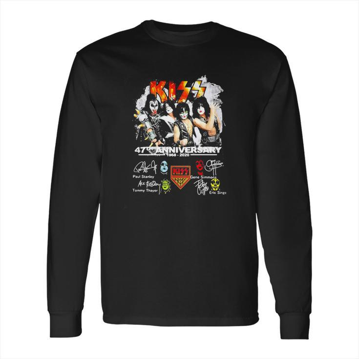 Kiss Band 47Th Anniversary Signatures Long Sleeve T-Shirt