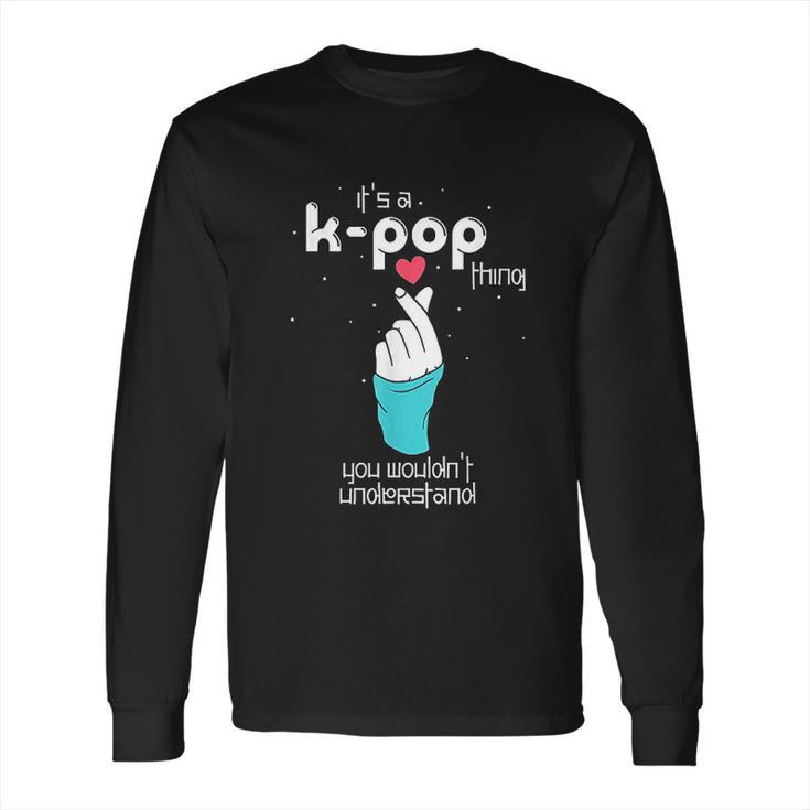 Korean Style Finger Heart Hand Symbol Pop Music Lover K Pop Long Sleeve T-Shirt