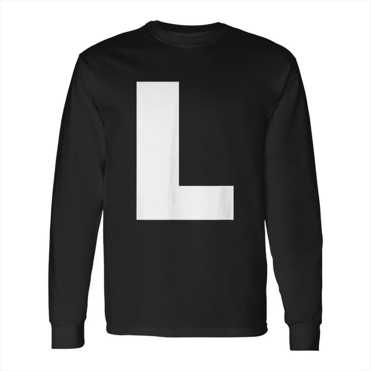 Letter L Capital Alphabet Bold Style Long Sleeve T-Shirt