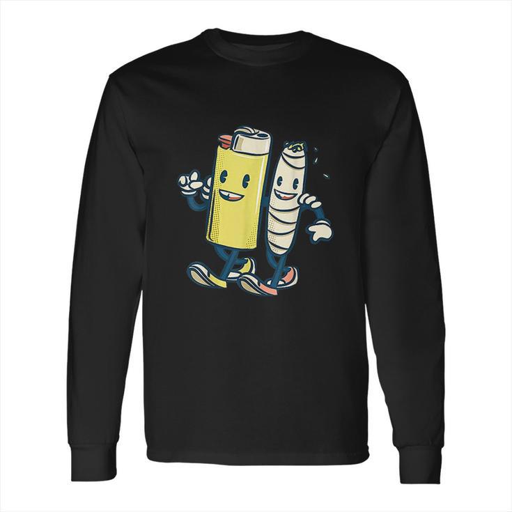 Lighter Joint Friends 420 Cannabis Marijuana Long Sleeve T-Shirt