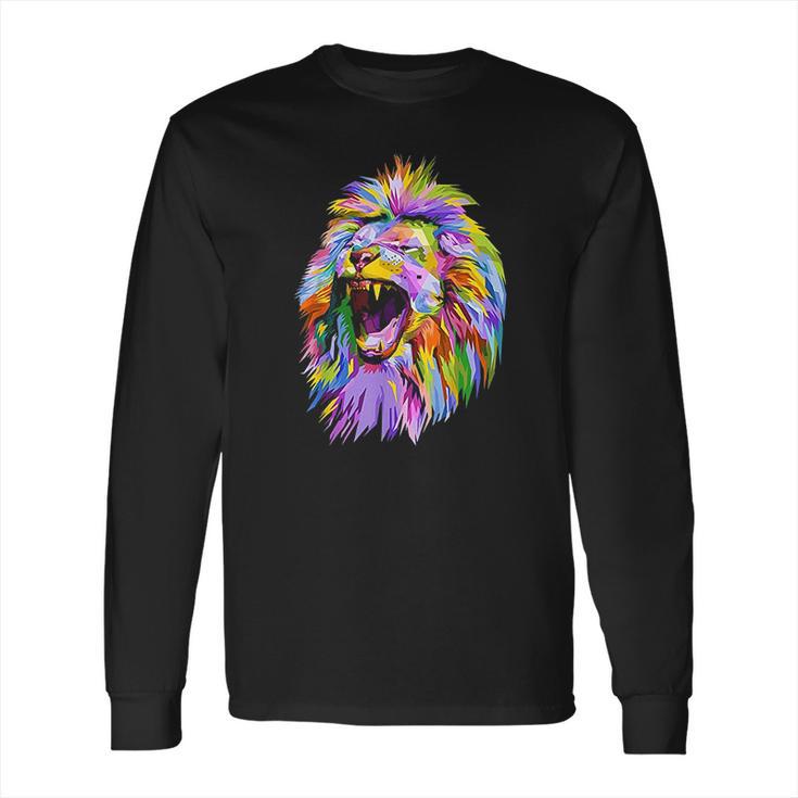 Lion Head Colorful Long Sleeve T-Shirt