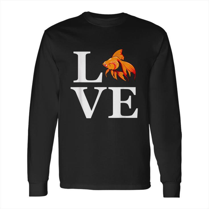 I Love Goldfish Retro Goldfish Keeper Aquarium Hobby Long Sleeve T-Shirt