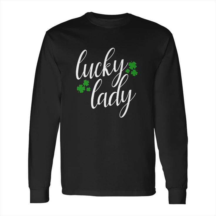 Lucky Lady St Patricks Day Dark Heather Long Sleeve T-Shirt