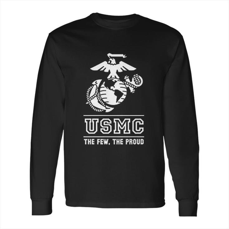 Lucky Ride Marines Usmc The Few The Proud White Emblem Long Sleeve T-Shirt