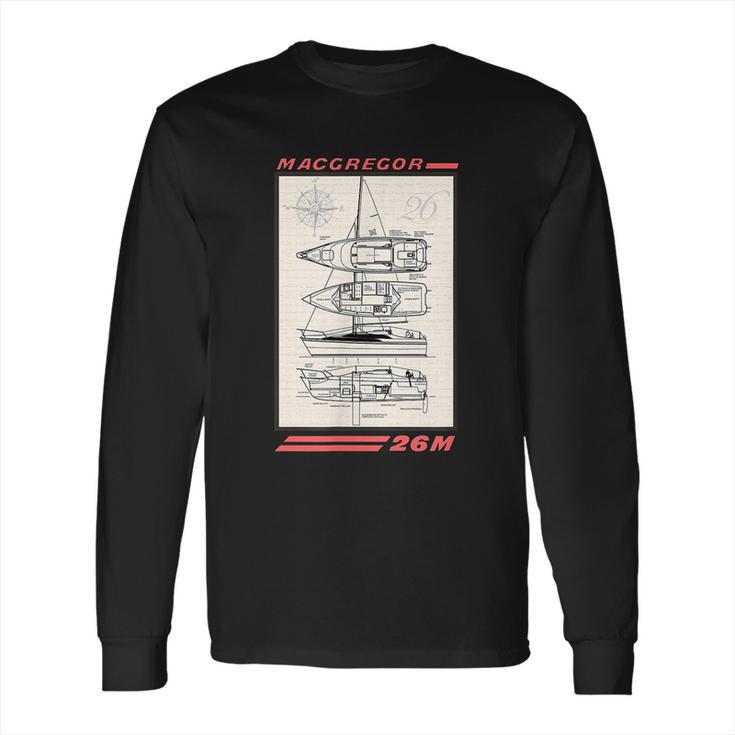 Macgregor 26M Sailboat Line Drawing  Long Sleeve T-Shirt