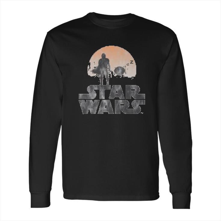 The Mandalorian Sleeping Child Silhouette Long Sleeve T-Shirt