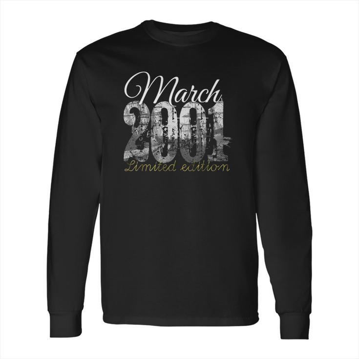 March 2001 Tee 21 Years Old 2001 21St Birthday Gift Long Sleeve T-Shirt