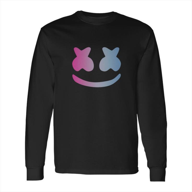 Marshmello Face Blue Violet Design Long Sleeve T-Shirt