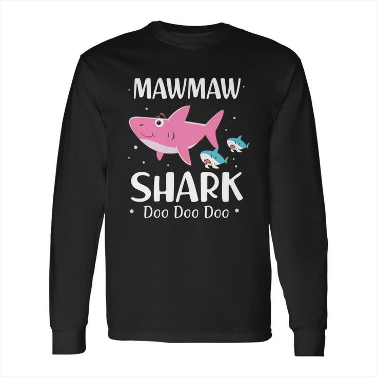 Mawmaw Shark Doo Doo Doo Black Pink Long Sleeve T-Shirt