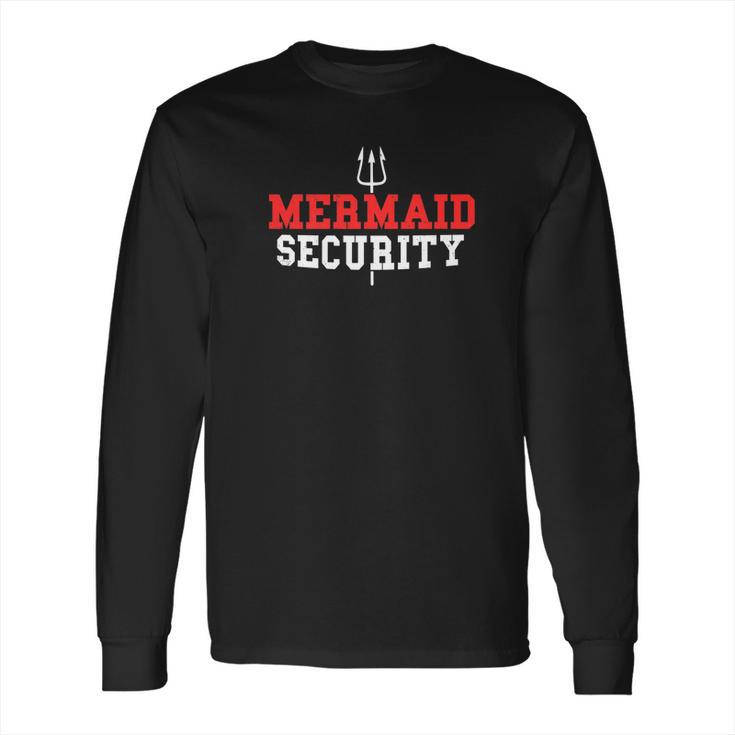 Mermaid Security Funny Swimming Gift Trident Long Sleeve T-Shirt