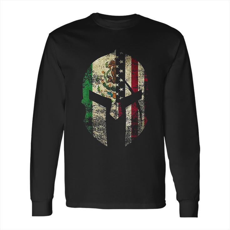 Mexican American Spartan Helmet Chicano Pride Long Sleeve T-Shirt