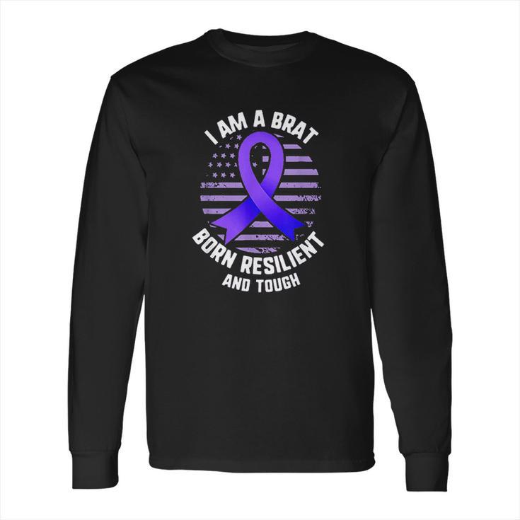 Military Child I Am A Brat Born Resilient And Tough Ribbon Long Sleeve T-Shirt