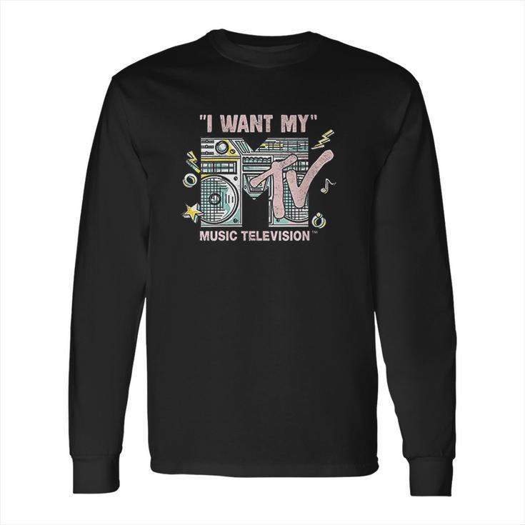 Mtv I Want My Mtv Vintage Speakers Long Sleeve T-Shirt