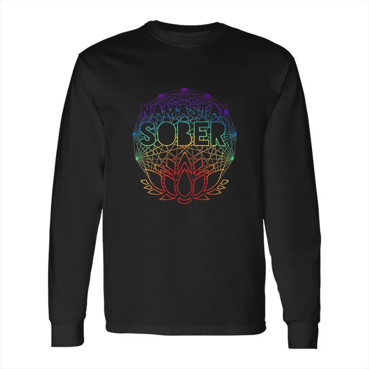 Namastay Sober Na Aa Alcoholics Anonymous Sobriety Recovery Long Sleeve T-Shirt