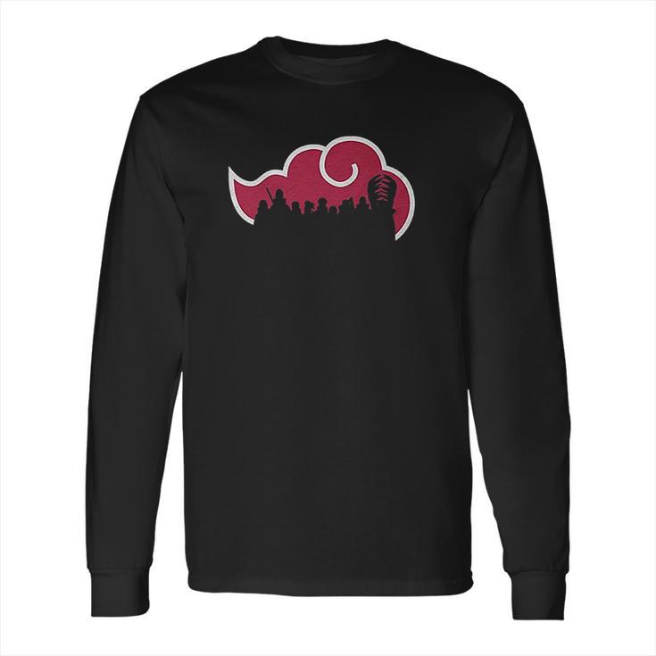 Naruto Shippude Akatsuki Cloud With Silhouettes Long Sleeve T-Shirt