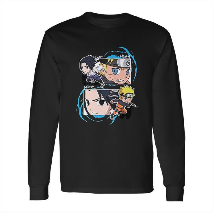 Naruto Shippuden Naruto And Sasuke Sd Fight Frames Long Sleeve T-Shirt