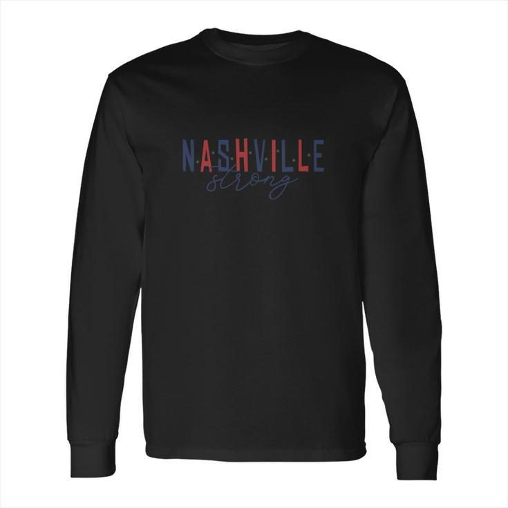 Nashville Strong Script And Stars Long Sleeve T-Shirt