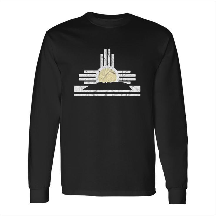 New Mexico  Sandia Mountain Skyline And Zia Symbol Long Sleeve T-Shirt