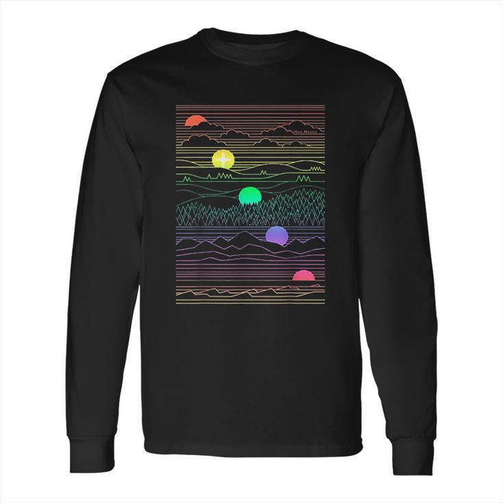 New Mexico State Landscape Line Art Design Long Sleeve T-Shirt