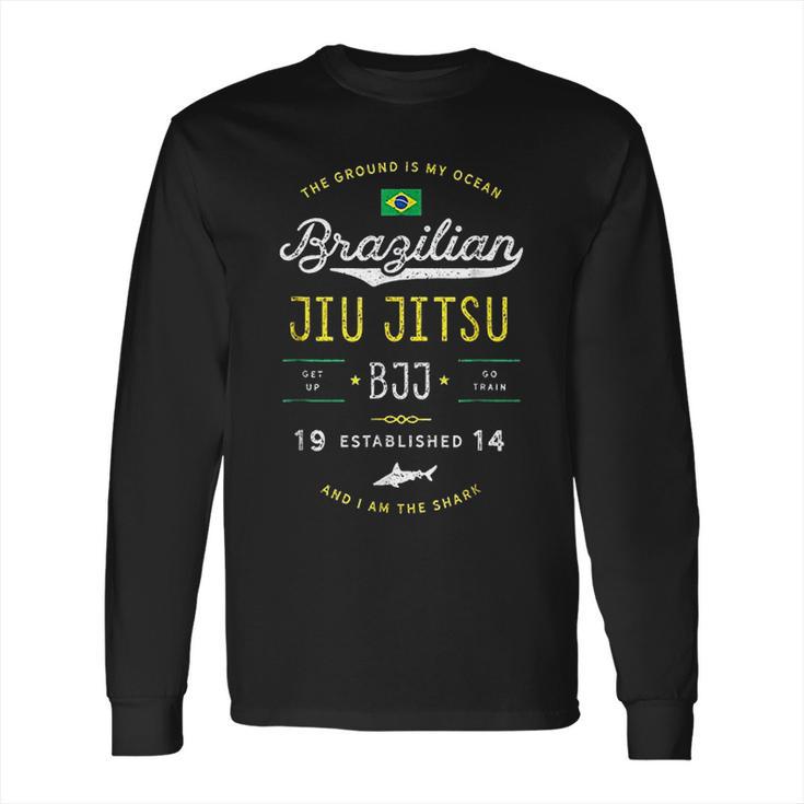 Ocean Shark Jiu Jitsu For Bjj Jujitsu Gift Long Sleeve T-Shirt