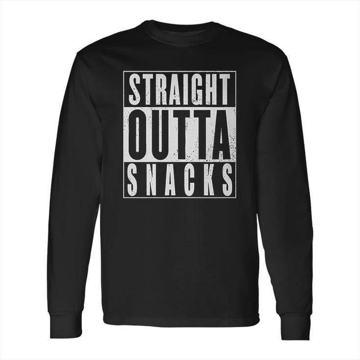 Old Glory Straight Outta Snacks Black Soft Baby One Piece Long Sleeve T-Shirt