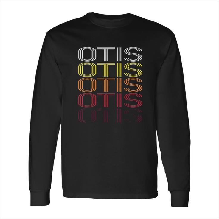 Otis Retro Wordmark Pattern Vintage Style Long Sleeve T-Shirt