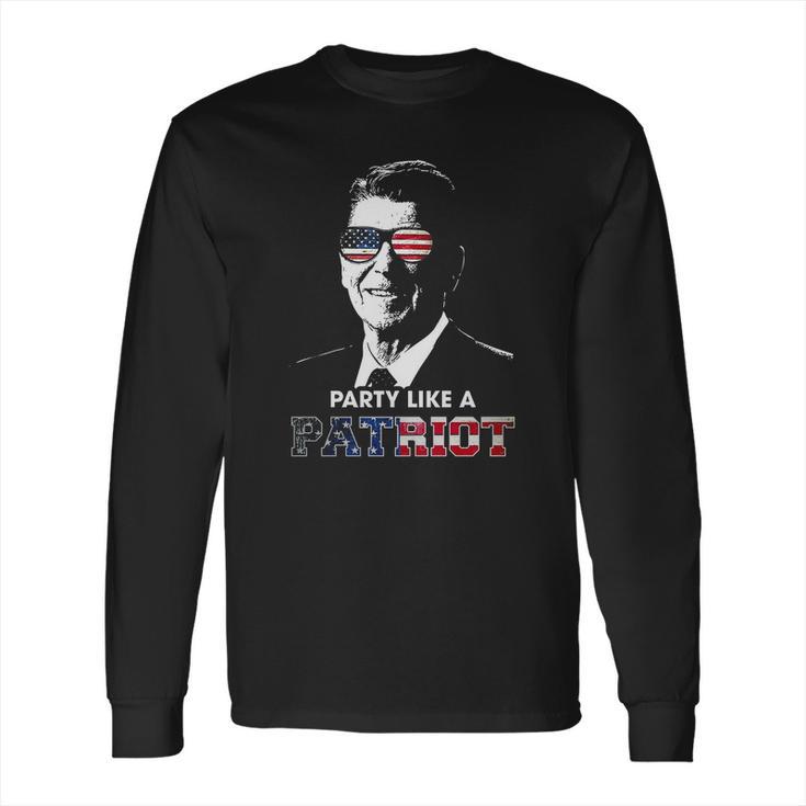 Party Shirt Like A Patriot Reagan Usa Pride Vintage Long Sleeve T-Shirt