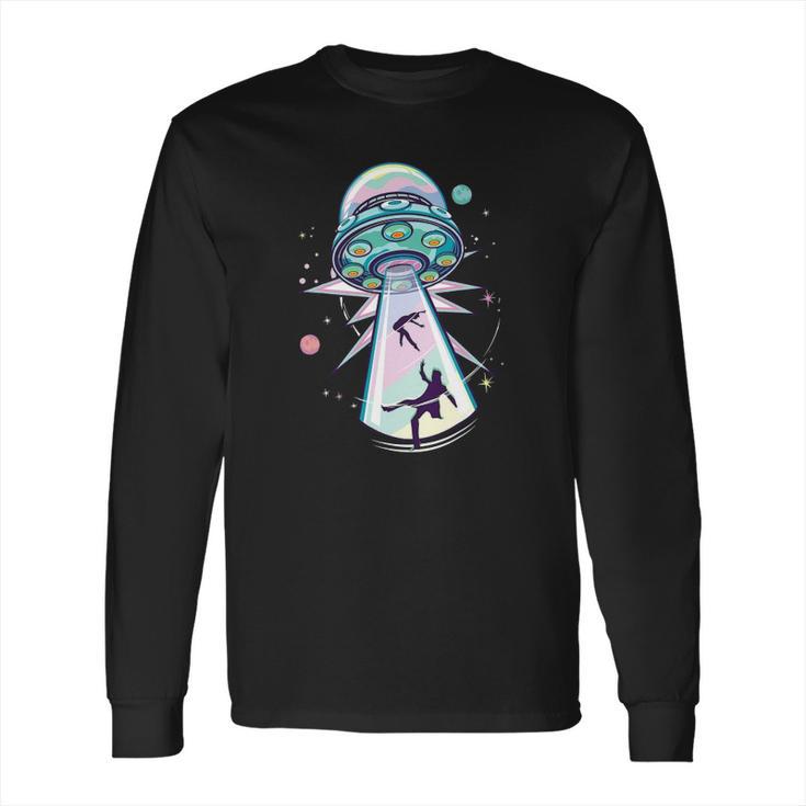 Pastel Goth Alien Abduction Aesthetic Spaceship Nu Goth Long Sleeve T-Shirt