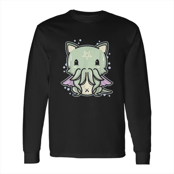 Pastel Goth Cathulhu Cat Creepy Cute Kawaii Cthulhu Gift Long Sleeve T-Shirt