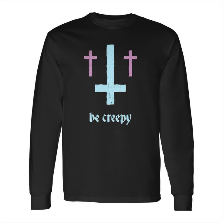 Pastel Goth Inverted Cross Be Creepy Long Sleeve T-Shirt