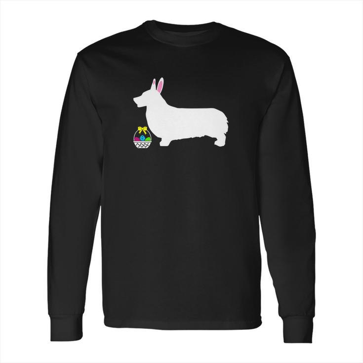 Pembroke Welsh Corgi Easter Bunny Dog Silhouette Long Sleeve T-Shirt