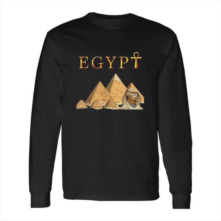 Pharaoh Ankh Pyramids Sphinx Egypt Tut Egyptian Gift Long Sleeve T-Shirt