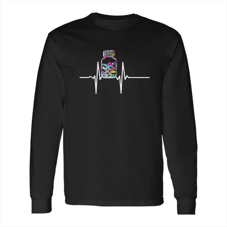 Pharmacist Gift Chemist Pharmacy Heartbeats Meds Long Sleeve T-Shirt