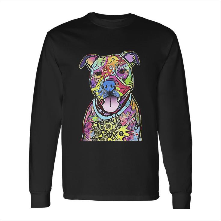 Pitbull Colourful Pit Bulls Dog Lovers Gift Long Sleeve T-Shirt